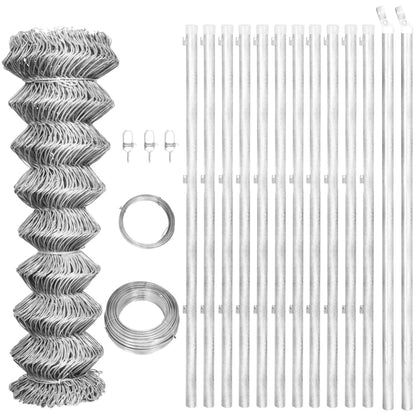 vidaXL Clôture grillagée avec poteaux acier galvanisé 25x1,25 m argentée