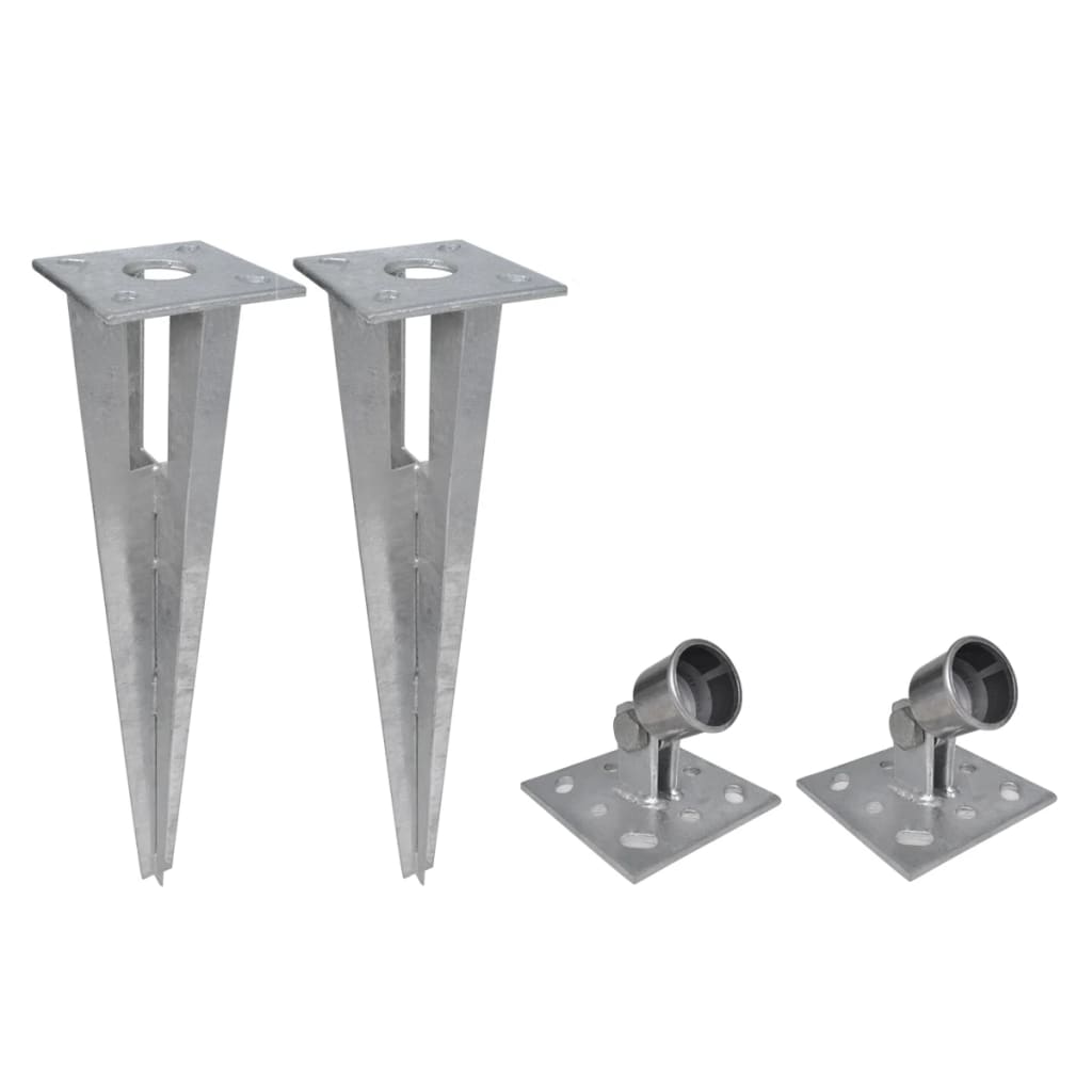 vidaXL Clôture grillagée avec poteaux, douilles de terre, acier galvanisé 15x0,8m