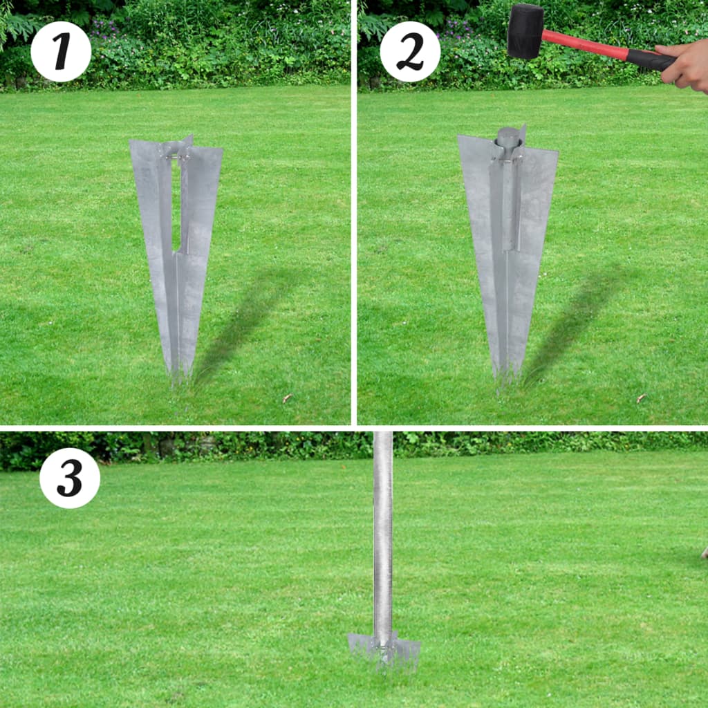 vidaXL Clôture grillagée avec poteaux, douilles de terre, acier galvanisé 15x1m