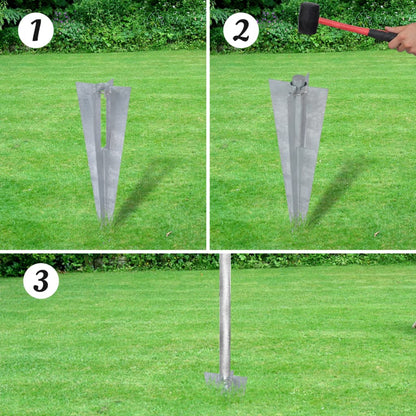 vidaXL Clôture grillagée avec poteaux, douilles de terre, acier galvanisé 15x1m