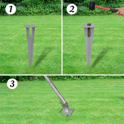 vidaXL Clôture grillagée avec poteaux, douilles de terre, acier galvanisé 15x1m