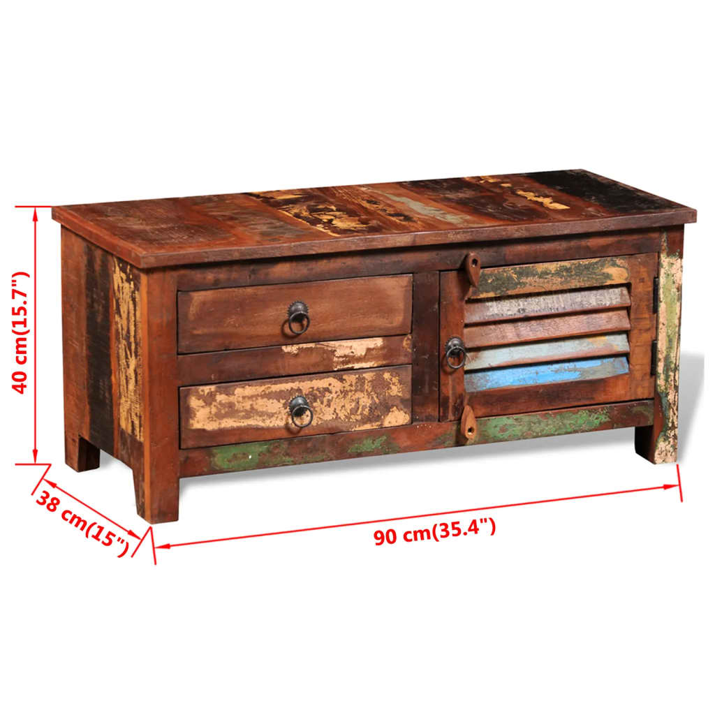 vidaXL TV-Schrank Altholz Massiv