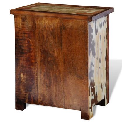 vidaXL Table de chevet avec 2 tiroirs en bois de récupération massif