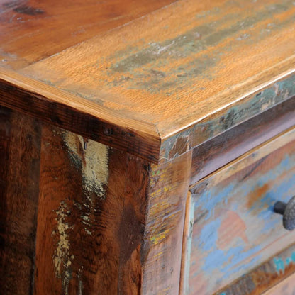 vidaXL Table de chevet avec 2 tiroirs en bois de récupération massif