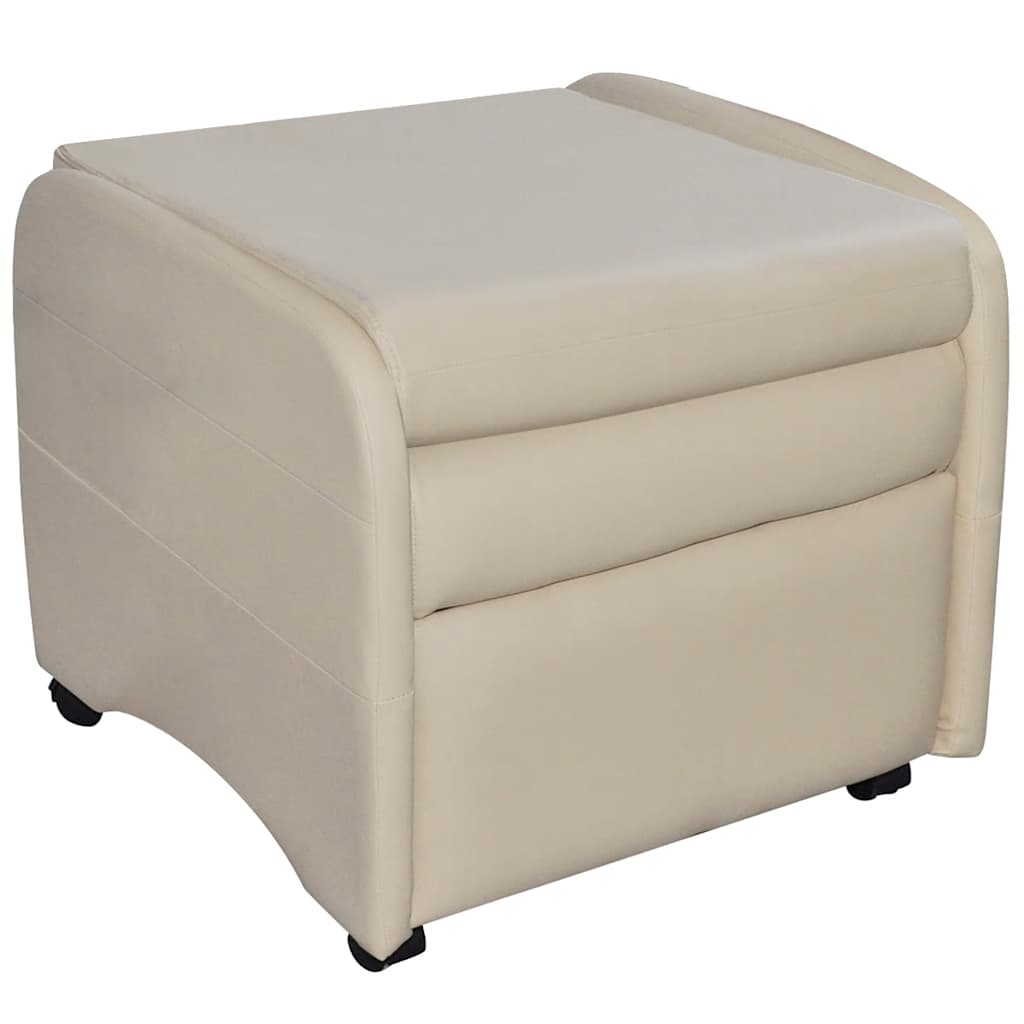 vidaXL Sessel Klappbar Creme Kunstleder