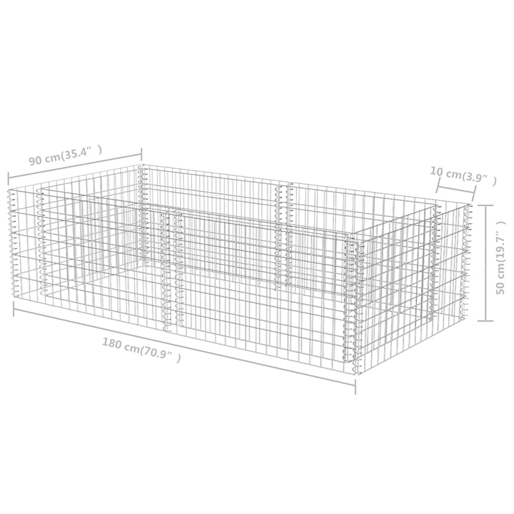 vidaXL Jardinière Gabion 180×90×50 cm