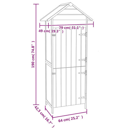 Gartenschrank Braun 42,5x64x190 cm