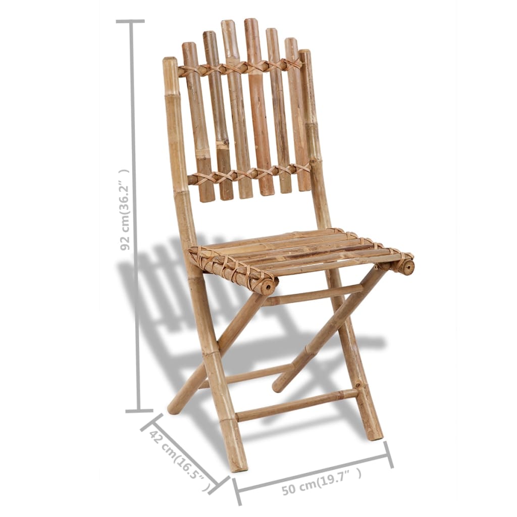 vidaXL Gartenstühle Bambus 4 Stk.