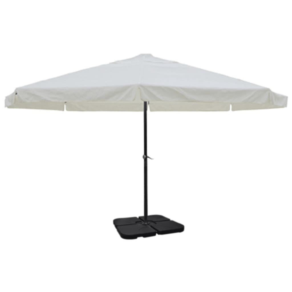 vidaXL Parasol en aluminium support de parasol portable blanc
