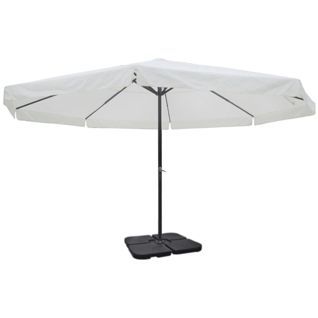 vidaXL Parasol en aluminium support de parasol portable blanc