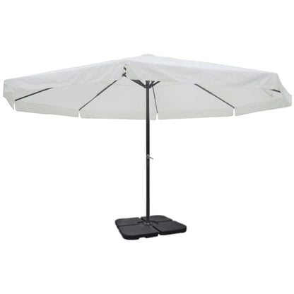vidaXL Parasol en aluminium support de parasol portable blanc