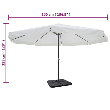 vidaXL Parasol en aluminium support de parasol portable blanc