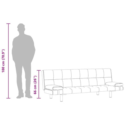 vidaXL Schlafsofa mit 2 Kissen Kunstleder Ausziehbar Cremeweiß