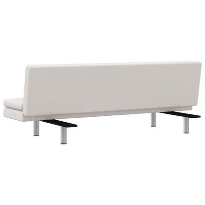 vidaXL Schlafsofa mit 2 Kissen Kunstleder Ausziehbar Cremeweiß