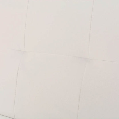 vidaXL Schlafsofa mit 2 Kissen Kunstleder Ausziehbar Cremeweiß