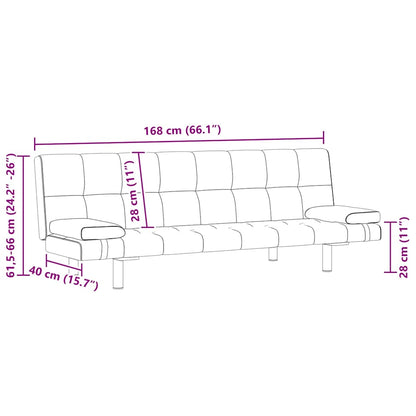 vidaXL Schlafsofa mit 2 Kissen Kunstleder Ausziehbar Cremeweiß