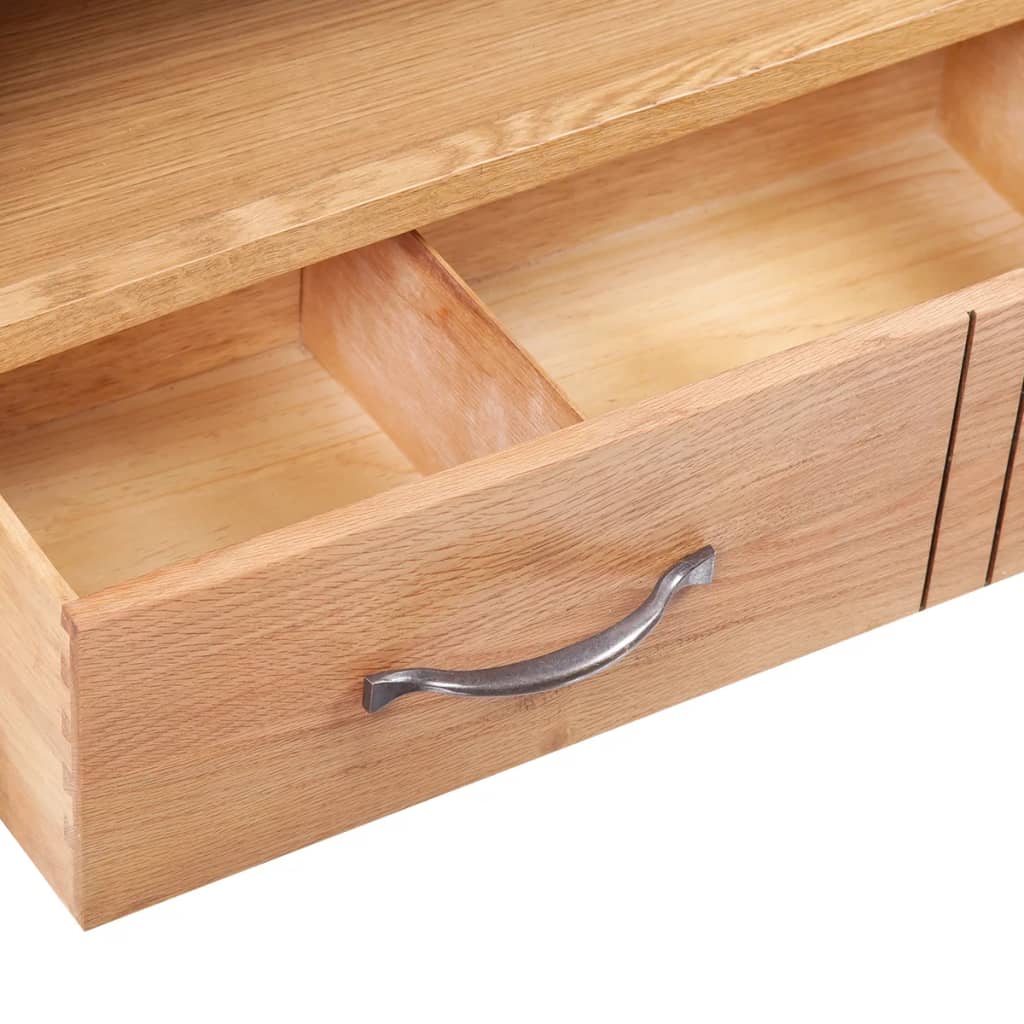 vidaXL TV-Schrank mit Schublade 88x42x46 cm Massivholz Eiche
