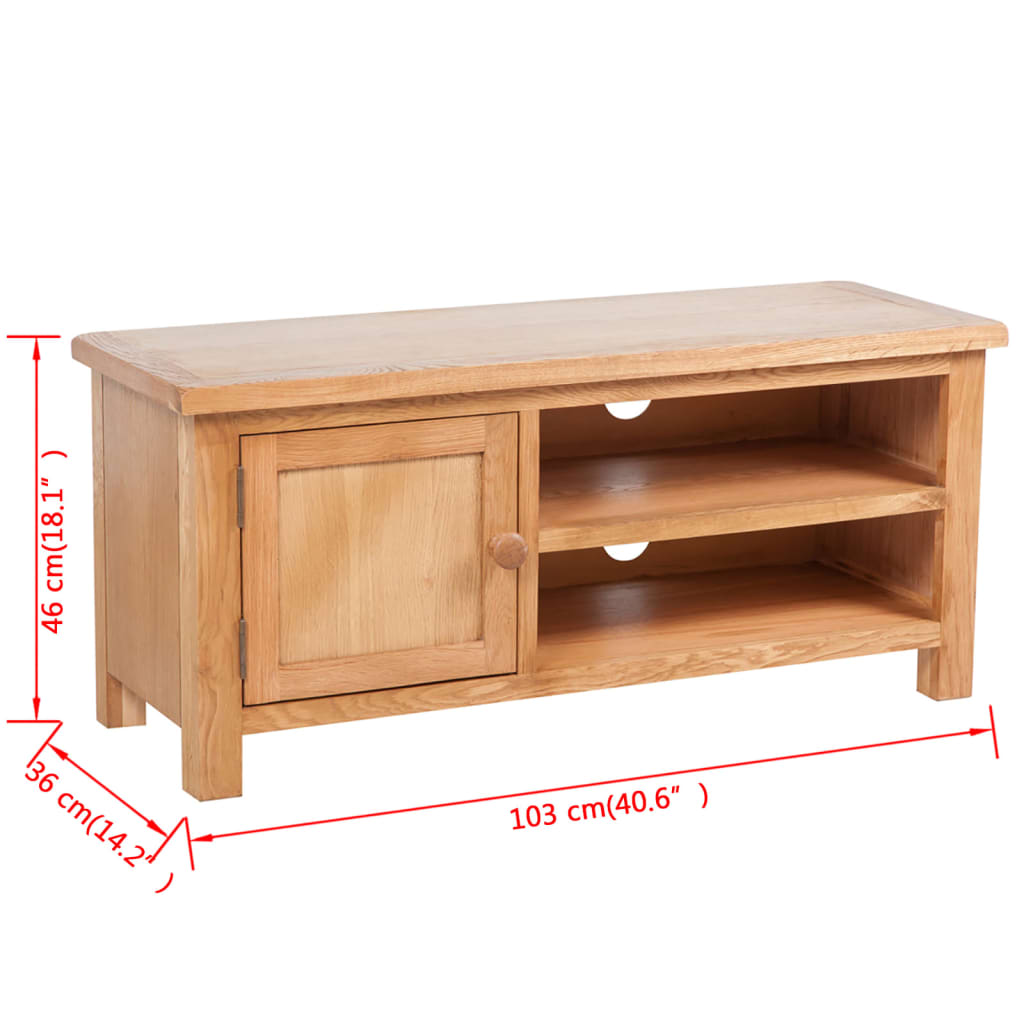 vidaXL TV-Schrank 103x36x46 cm Massivholz Eiche