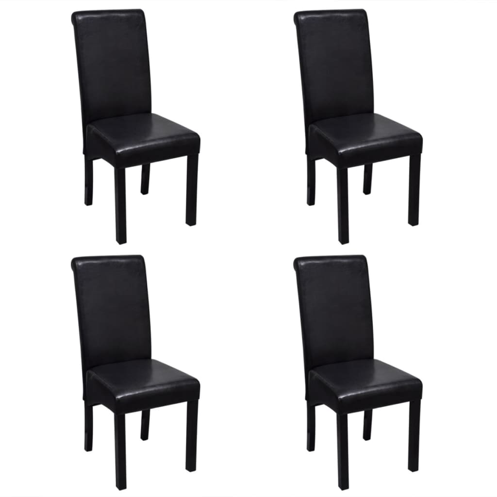 vidaXL Esszimmerstühle 4 Stk. Schwarz Kunstleder
