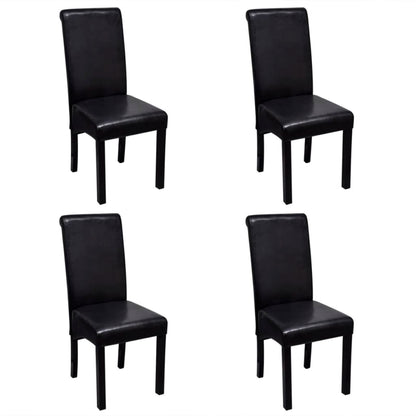 vidaXL Esszimmerstühle 4 Stk. Schwarz Kunstleder