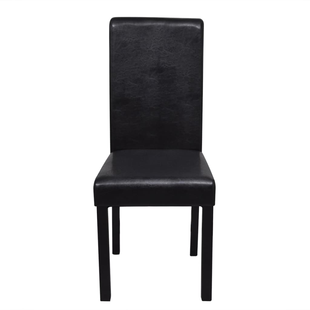 vidaXL Esszimmerstühle 4 Stk. Schwarz Kunstleder