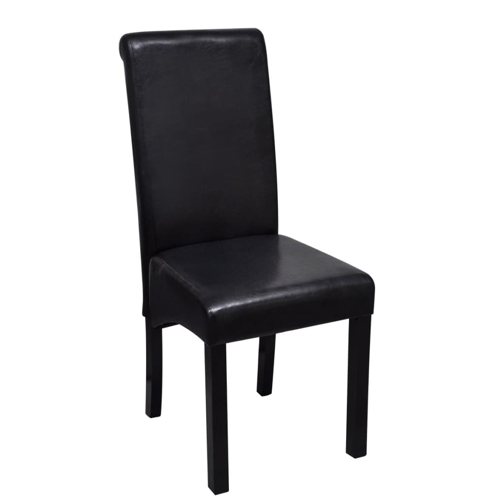 vidaXL Esszimmerstühle 4 Stk. Schwarz Kunstleder
