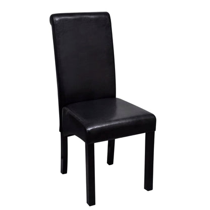 vidaXL Esszimmerstühle 4 Stk. Schwarz Kunstleder