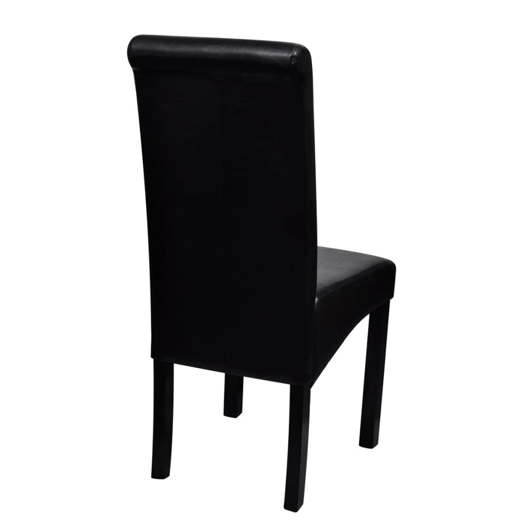 vidaXL Esszimmerstühle 4 Stk. Schwarz Kunstleder