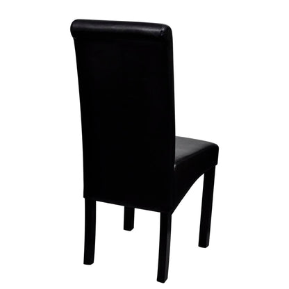 vidaXL Esszimmerstühle 4 Stk. Schwarz Kunstleder