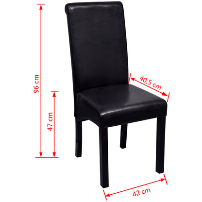 vidaXL Esszimmerstühle 4 Stk. Schwarz Kunstleder