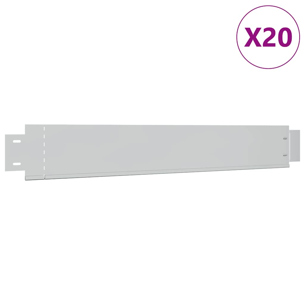 vidaXL Flexible Rasenkante 20-er Set Verzinkter Stahl 100x14 cm