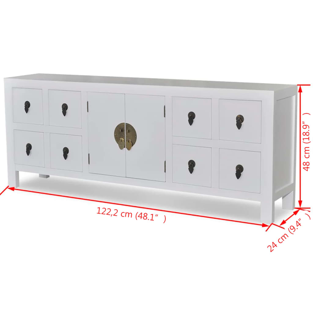 vidaXL Sideboard Holz Asiatisches Design 8 Schubladen 2 Türen