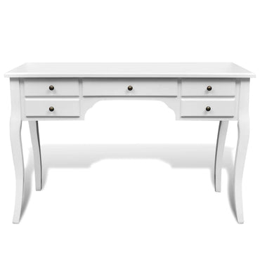 Bureau en bois français avec pieds galbés 5 tiroirs