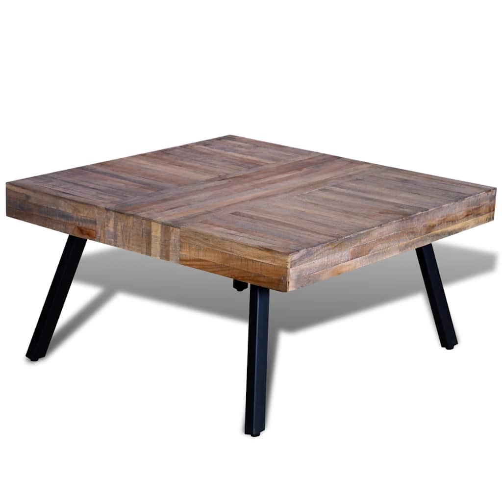 vidaXL Couchtisch Quadratisch Altholz Teak