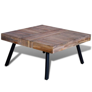 vidaXL Couchtisch Quadratisch Altholz Teak