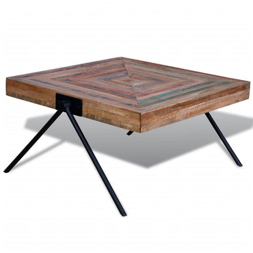 vidaXL Couchtisch mit V-Beinen Altholz Teak