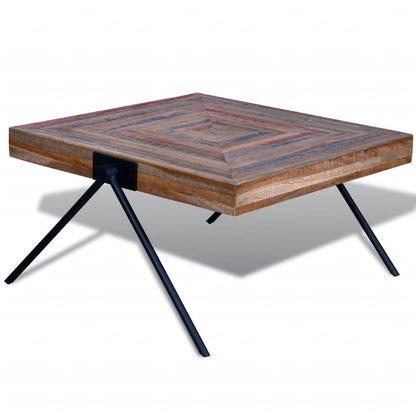 vidaXL Couchtisch mit V-Beinen Altholz Teak