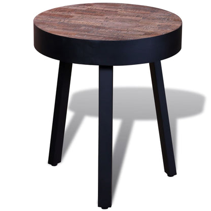 vidaXL Beistelltisch Rund Altholz Teak