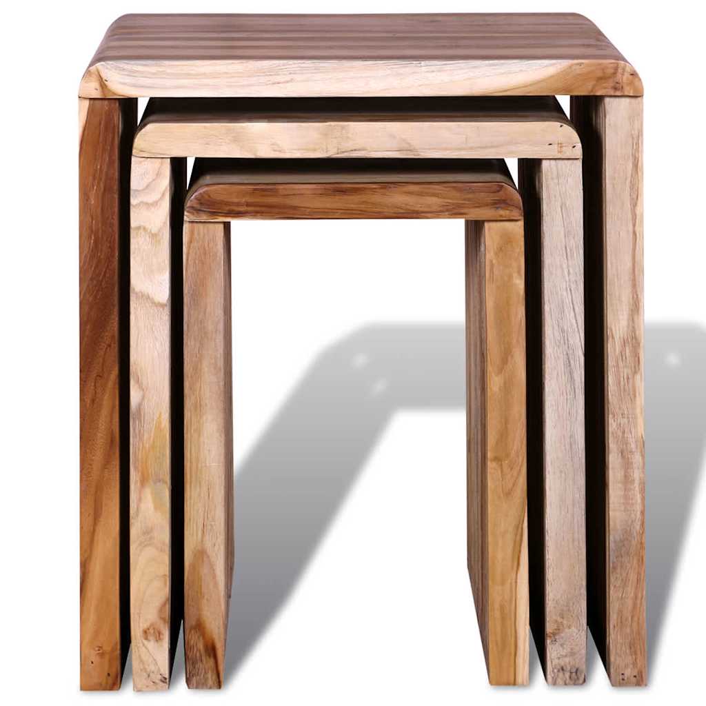vidaXL 3-tlg. Satztisch-Set Altholz Teak