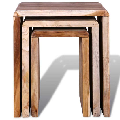 vidaXL 3-tlg. Satztisch-Set Altholz Teak