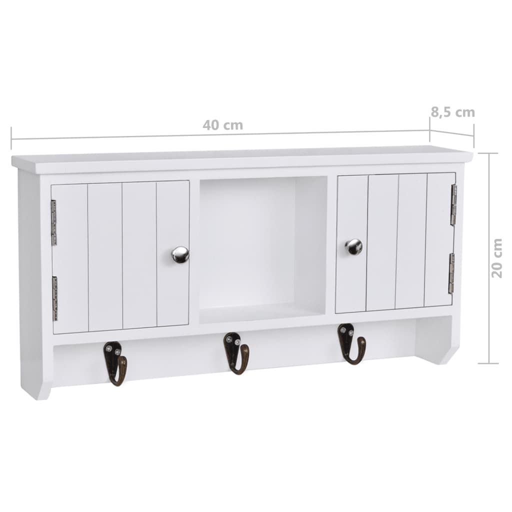 vidaXL Wandschrank für Schlüssel mit Türen und Haken