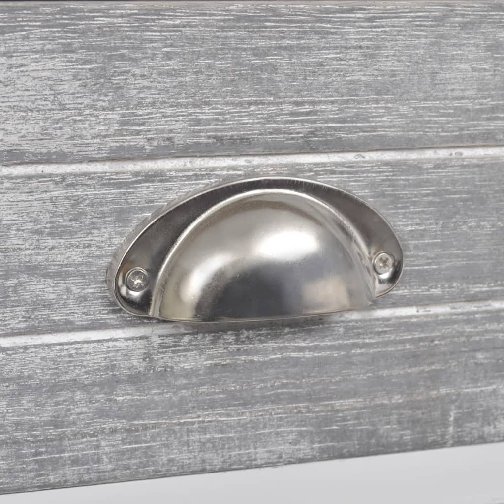 vidaXL Table de chevet à 1 tiroir Gris/Blanc