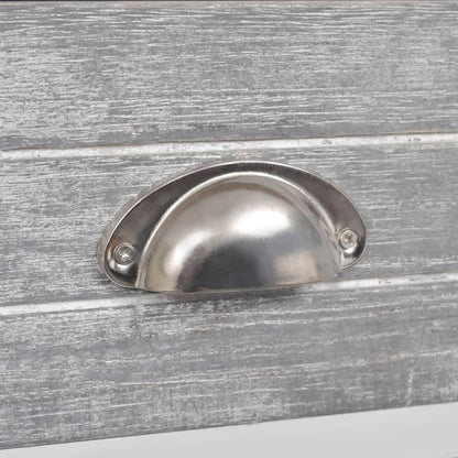 vidaXL Table de chevet à 1 tiroir Gris/Blanc
