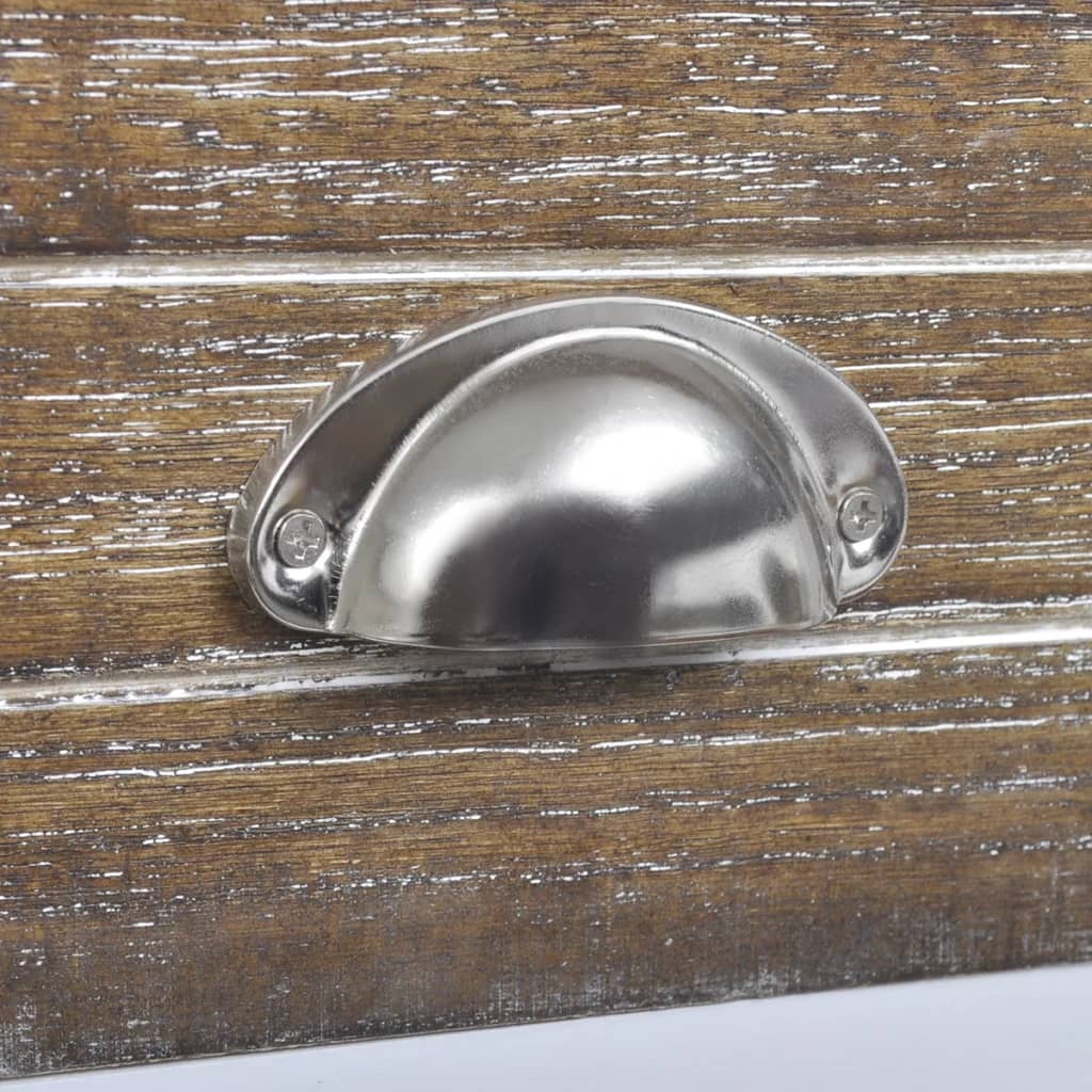 vidaXL Table de chevet à 1 tiroir Marron et Blanc