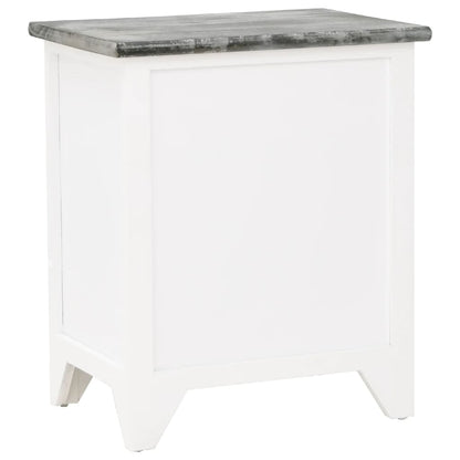 vidaXL Tables de chevet 2 pcs avec 2 tiroirs Gris et blanc