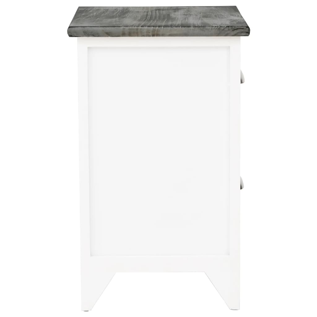 vidaXL Tables de chevet 2 pcs avec 2 tiroirs Gris et blanc
