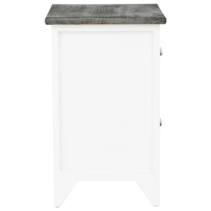 vidaXL Tables de chevet 2 pcs avec 2 tiroirs Gris et blanc
