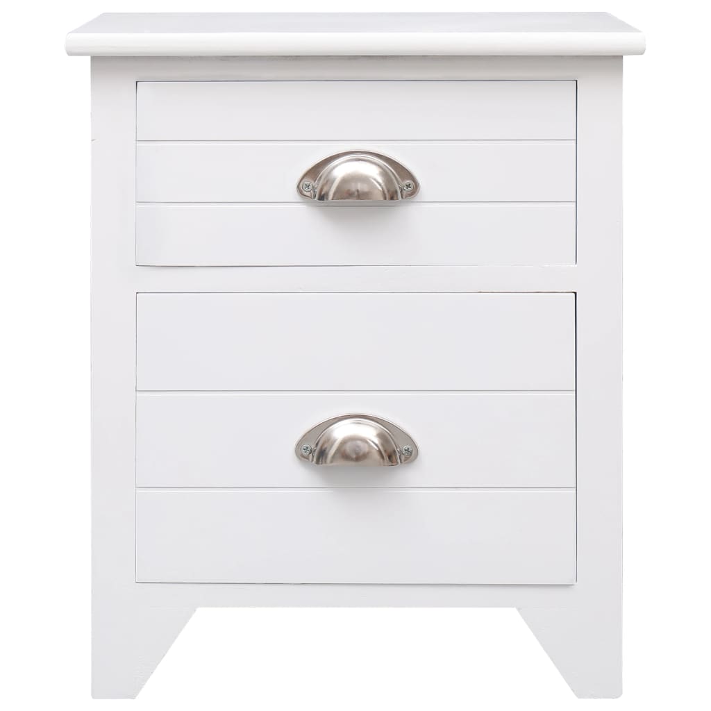 vidaXL Tables de chevet 2 pcs avec 2 tiroirs Blanc