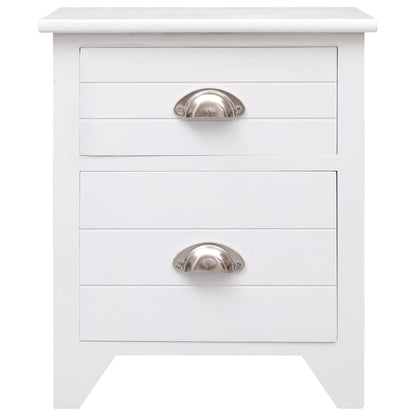 vidaXL Tables de chevet 2 pcs avec 2 tiroirs Blanc