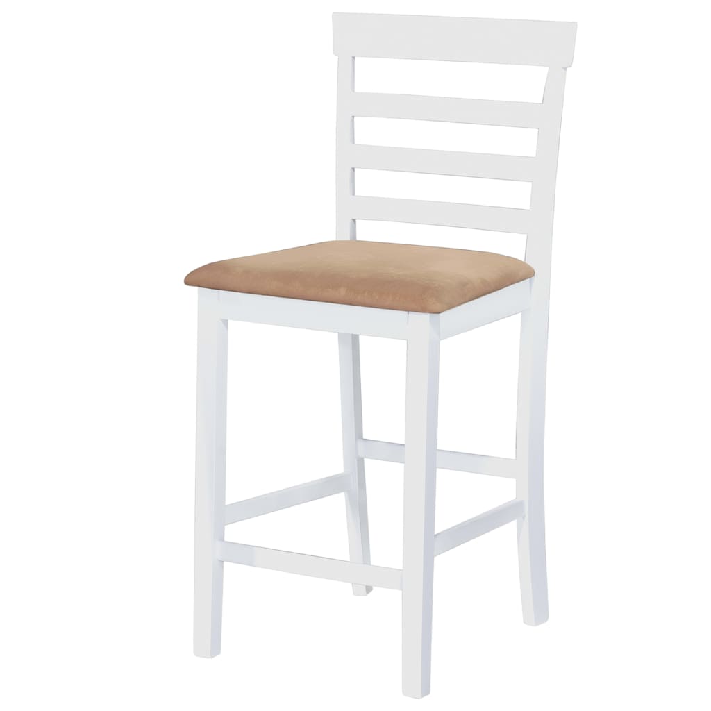 vidaXL Table haute et 4 tabourets de bar Bois Blanc